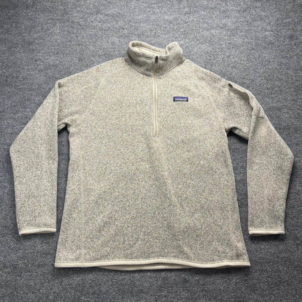 Patagonia Womens Better Sweater 1/4 Zip Pullover Oatmeal Heather XL 25618 FA19